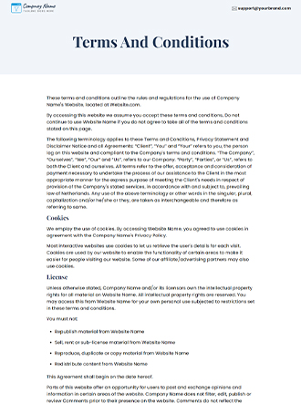 Terms And Conditions